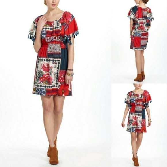 Anthro Vanessa Virginia Persian Patchwork Dress XS - Picture 1 of 5